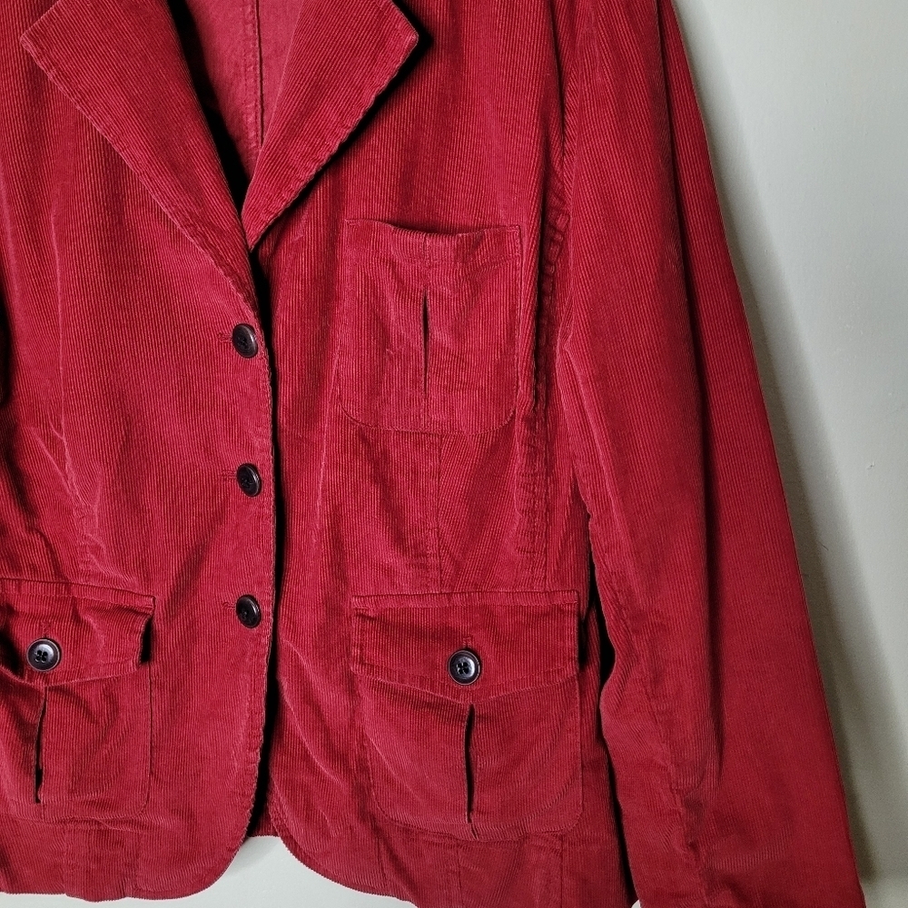 Talbots Vintage Red Corduroy Jacket Size 16W Petite - Picture 3 of 8